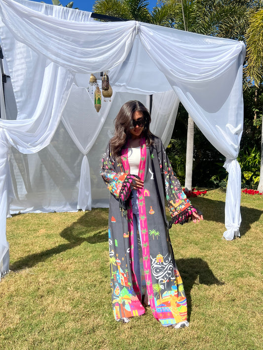 Linen printed kaftan