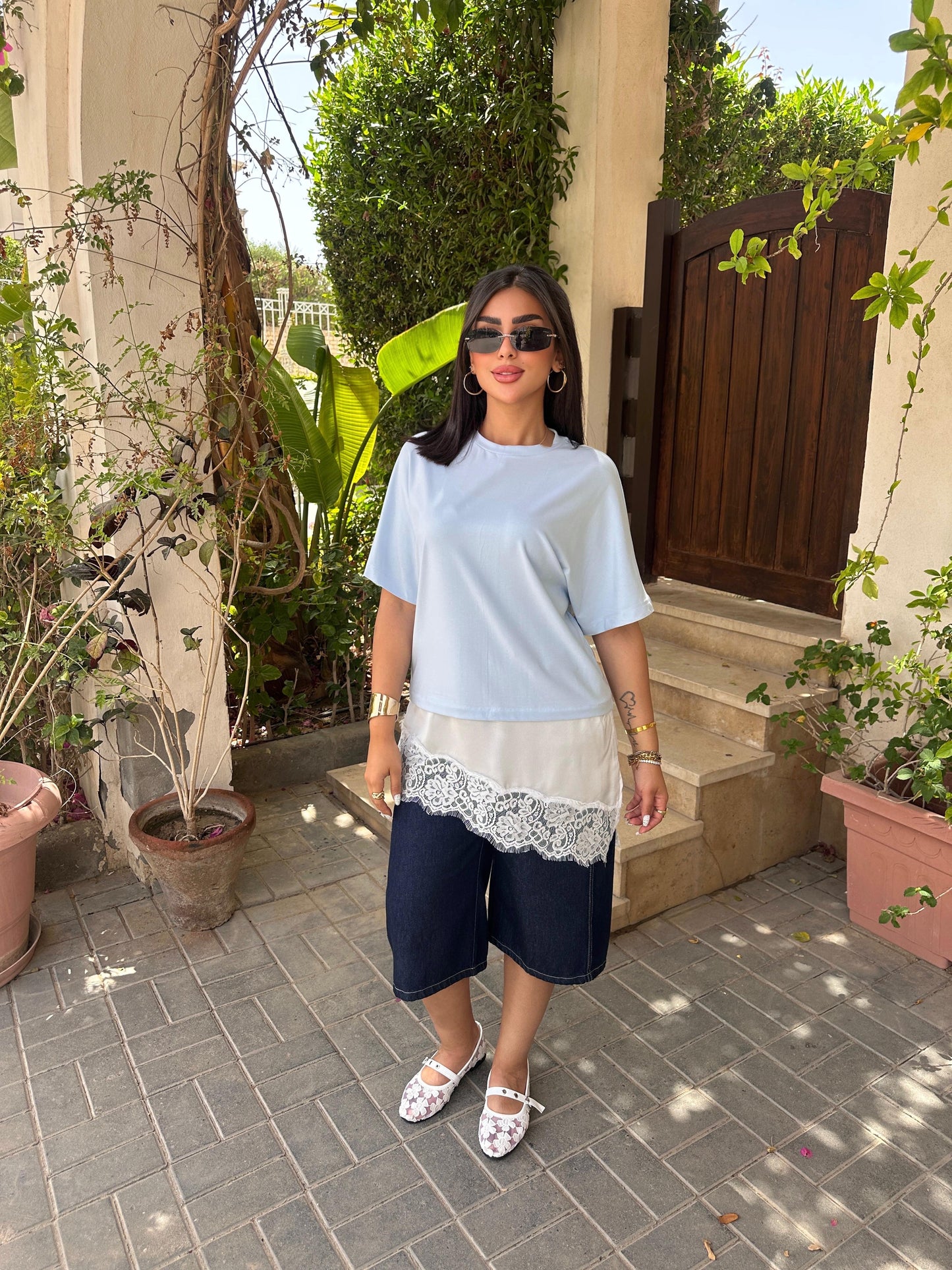 Lace oversized top