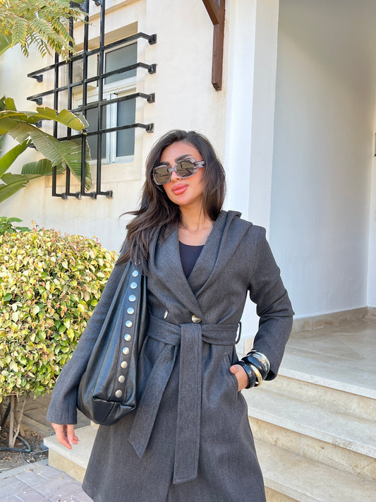 wool coat with hoodie