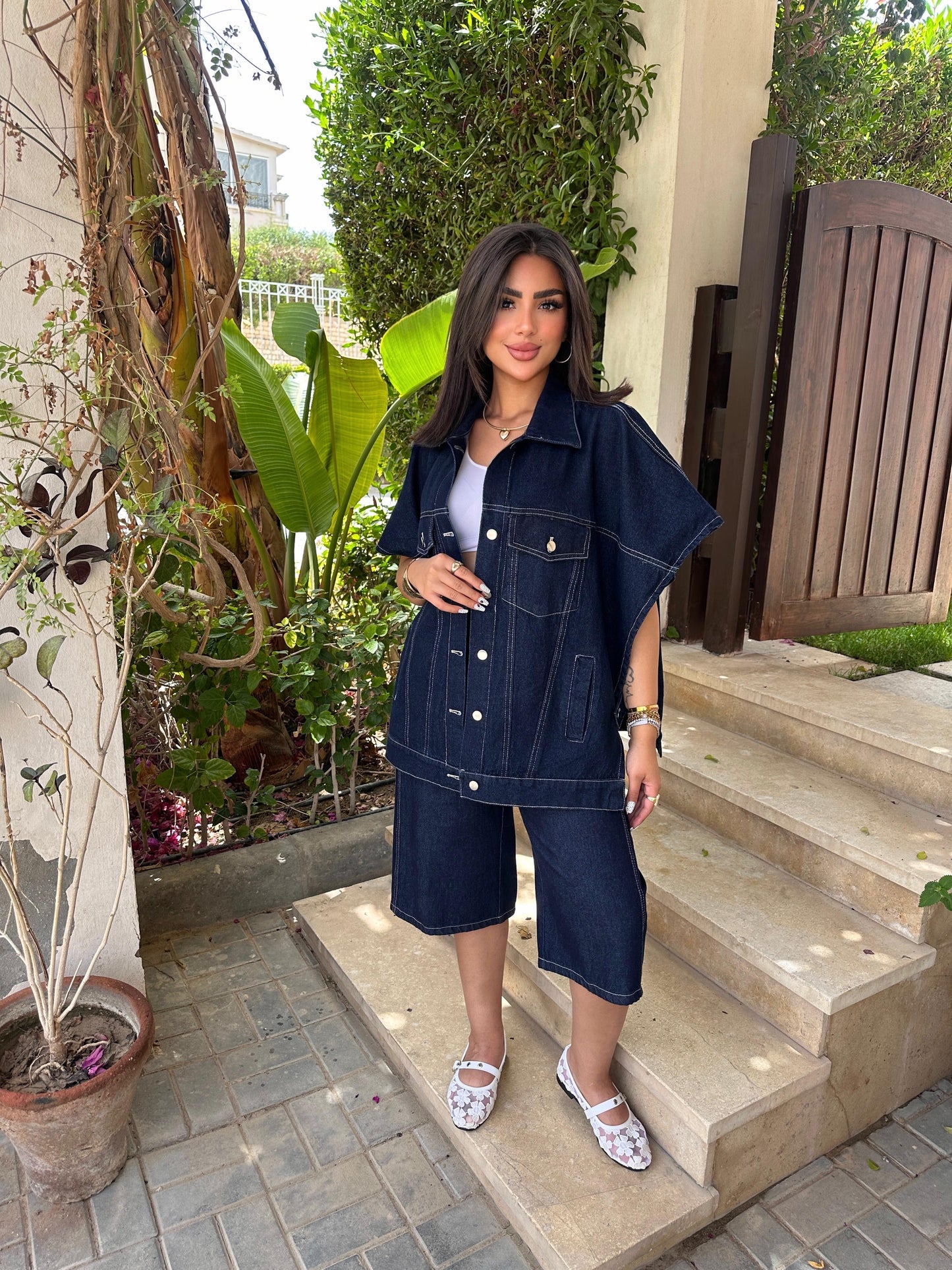 Wide Denim Vest