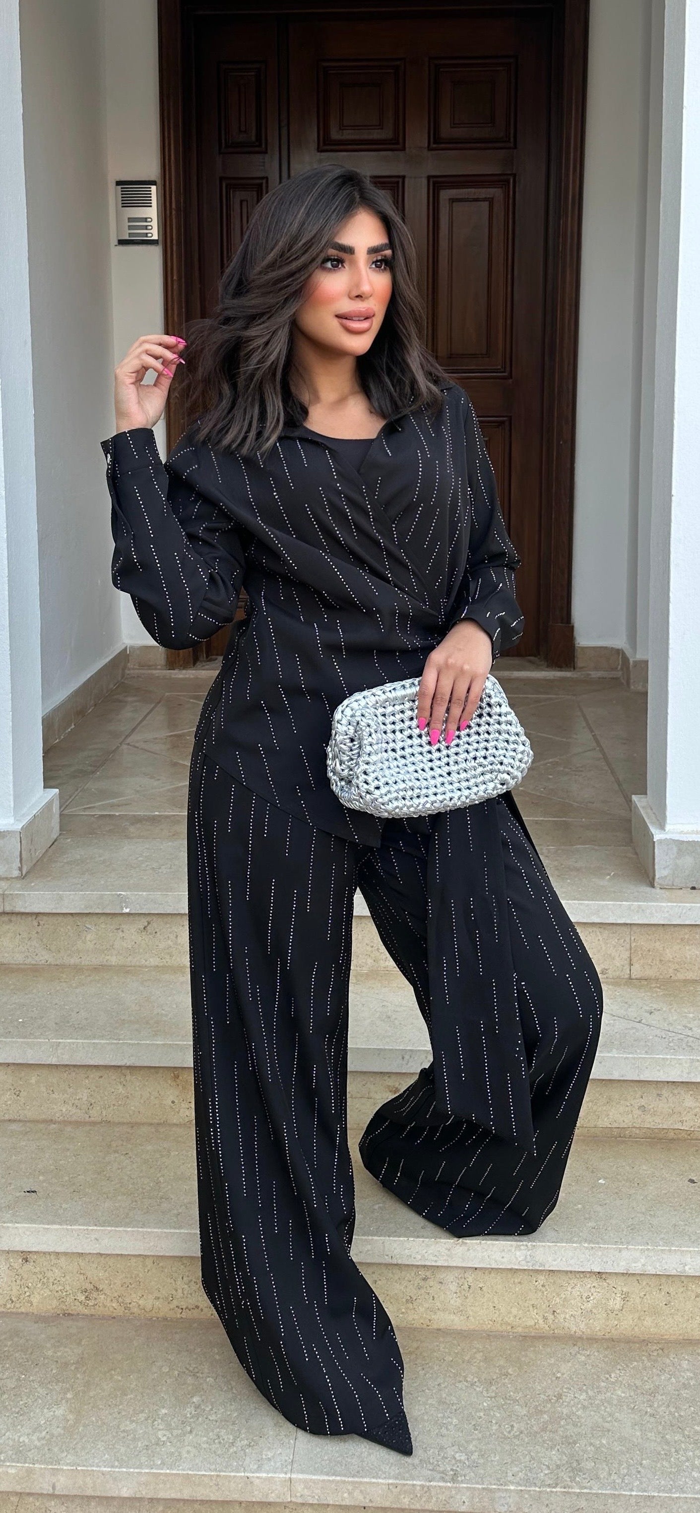 Black sparkly wrapped set