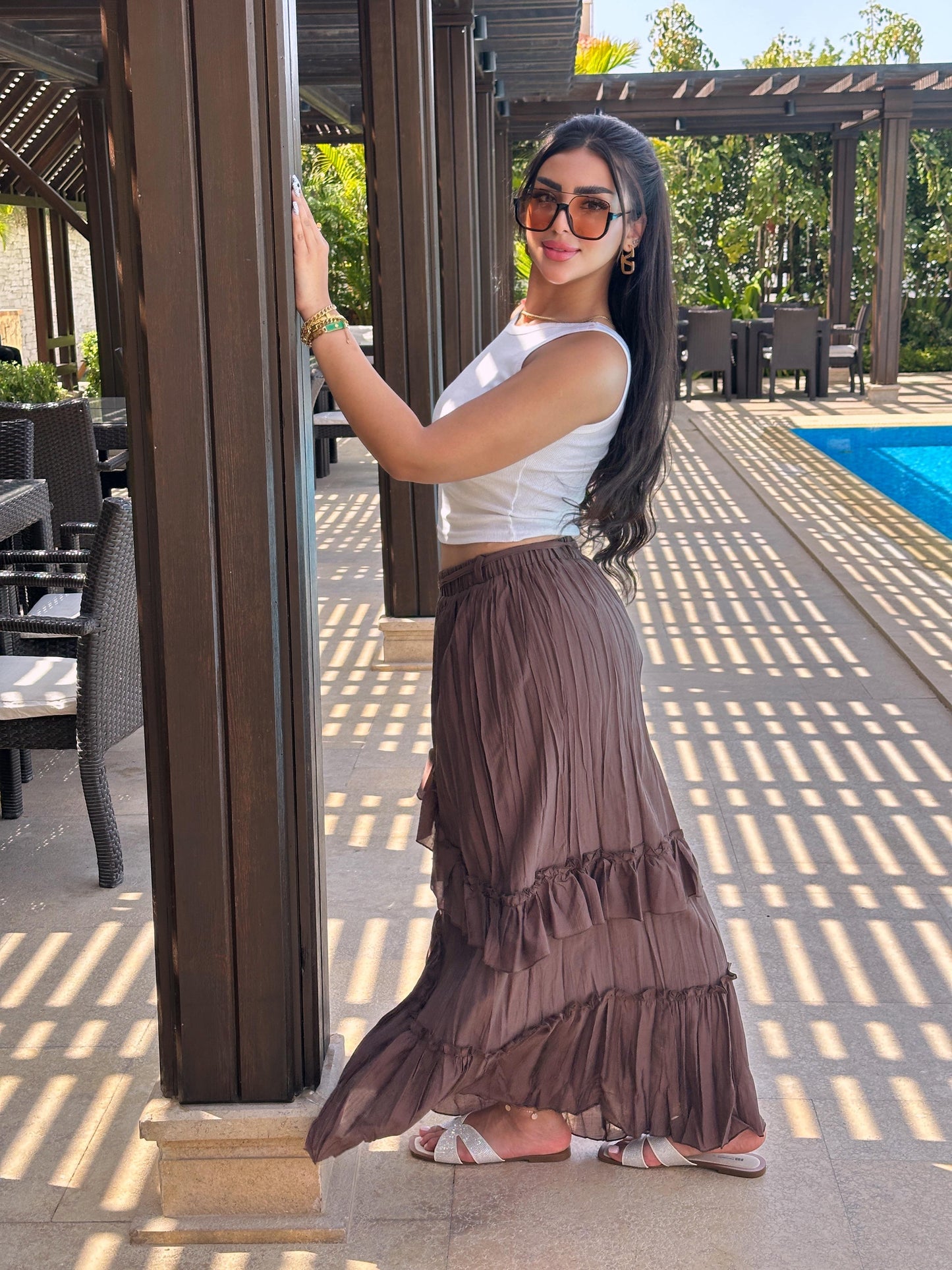 Ruffles maxi skirt