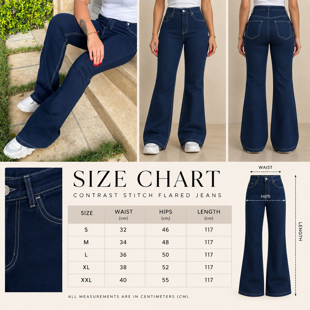Size Guide - Flared jeans