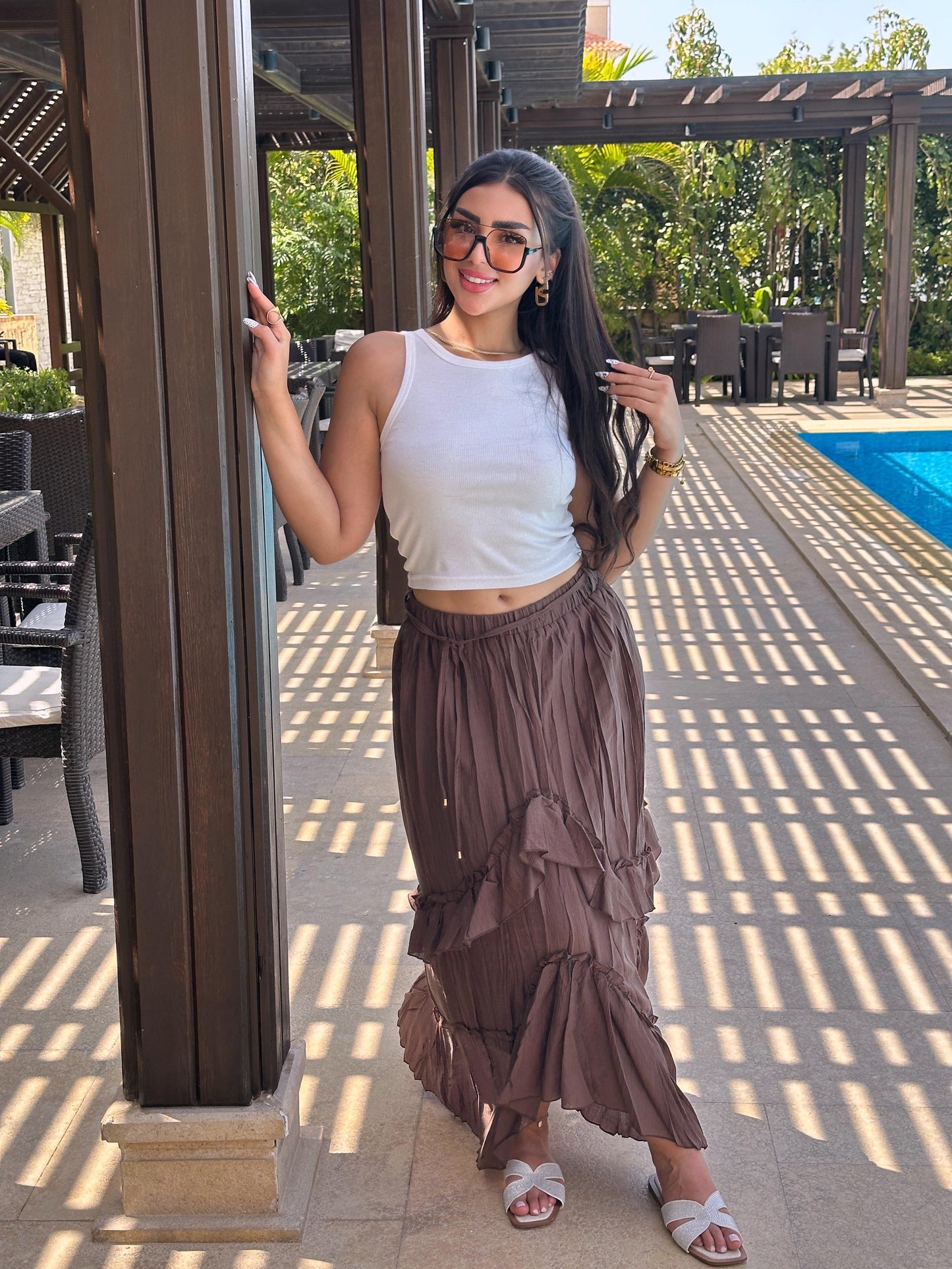 Ruffles maxi skirt