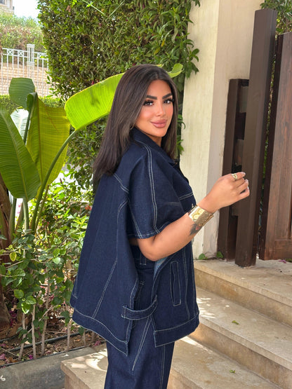 wide denim vest