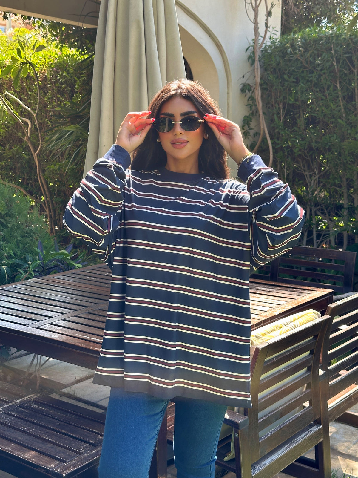 striped sweatshirt