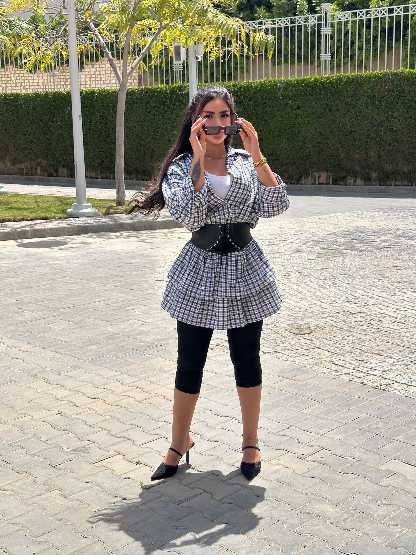Carreaux shirt dress
