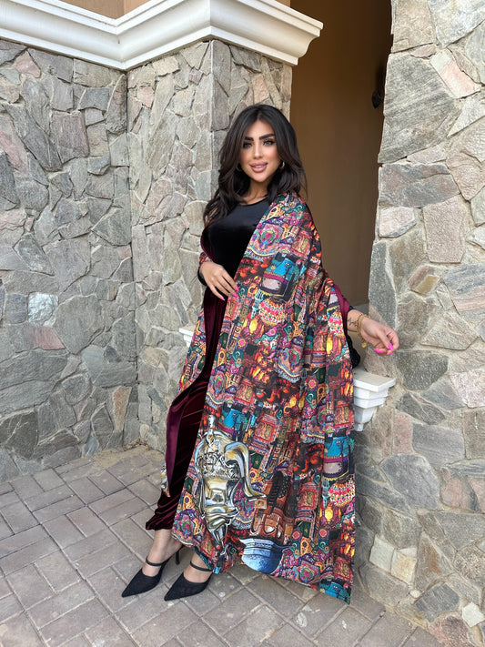 Velvet printed scarf