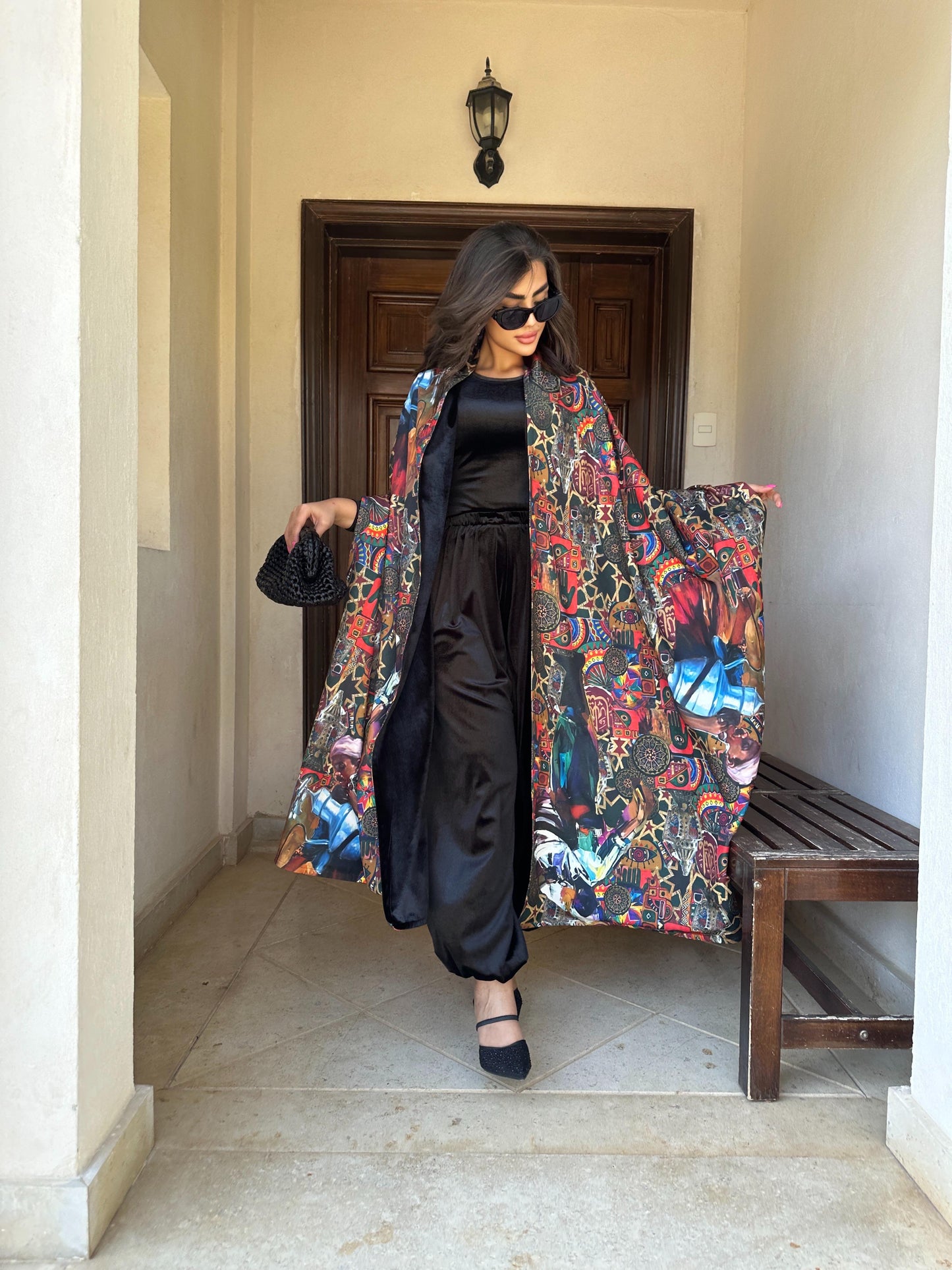 Velvet printed scarf