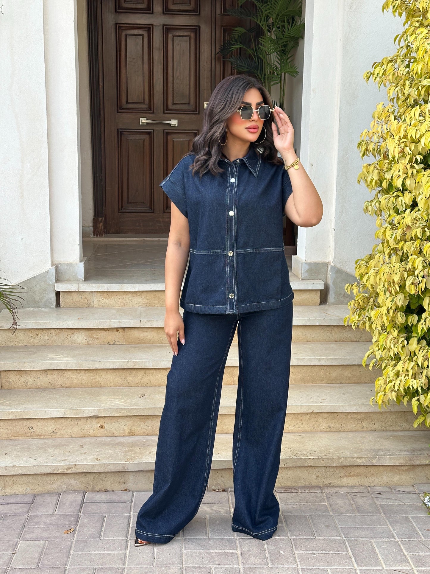 Vest denim set
