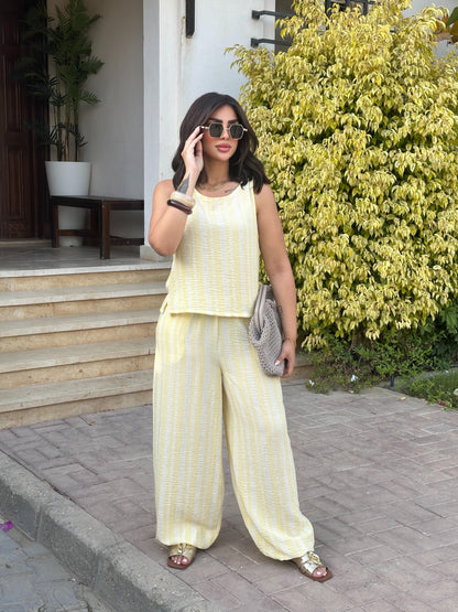 Striped sleeveless two-piece set
