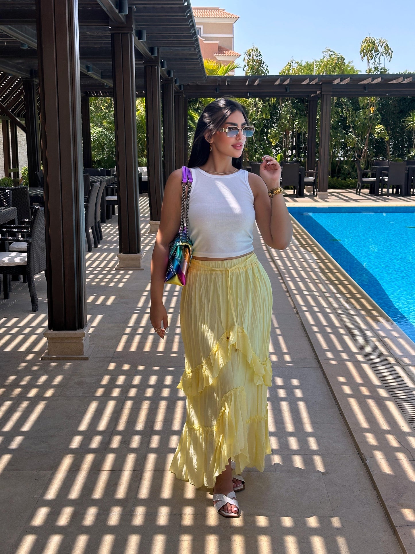 Ruffles maxi skirt