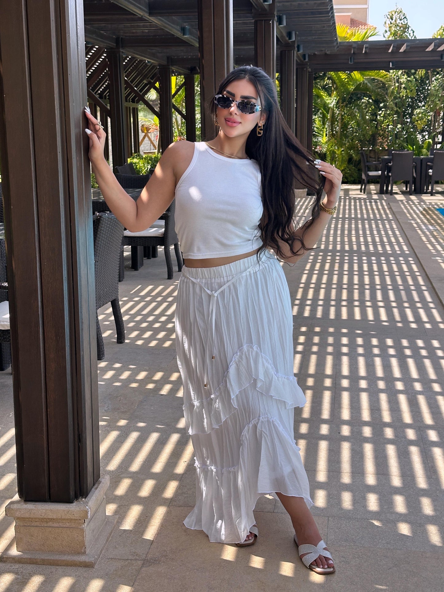 Ruffles maxi skirt