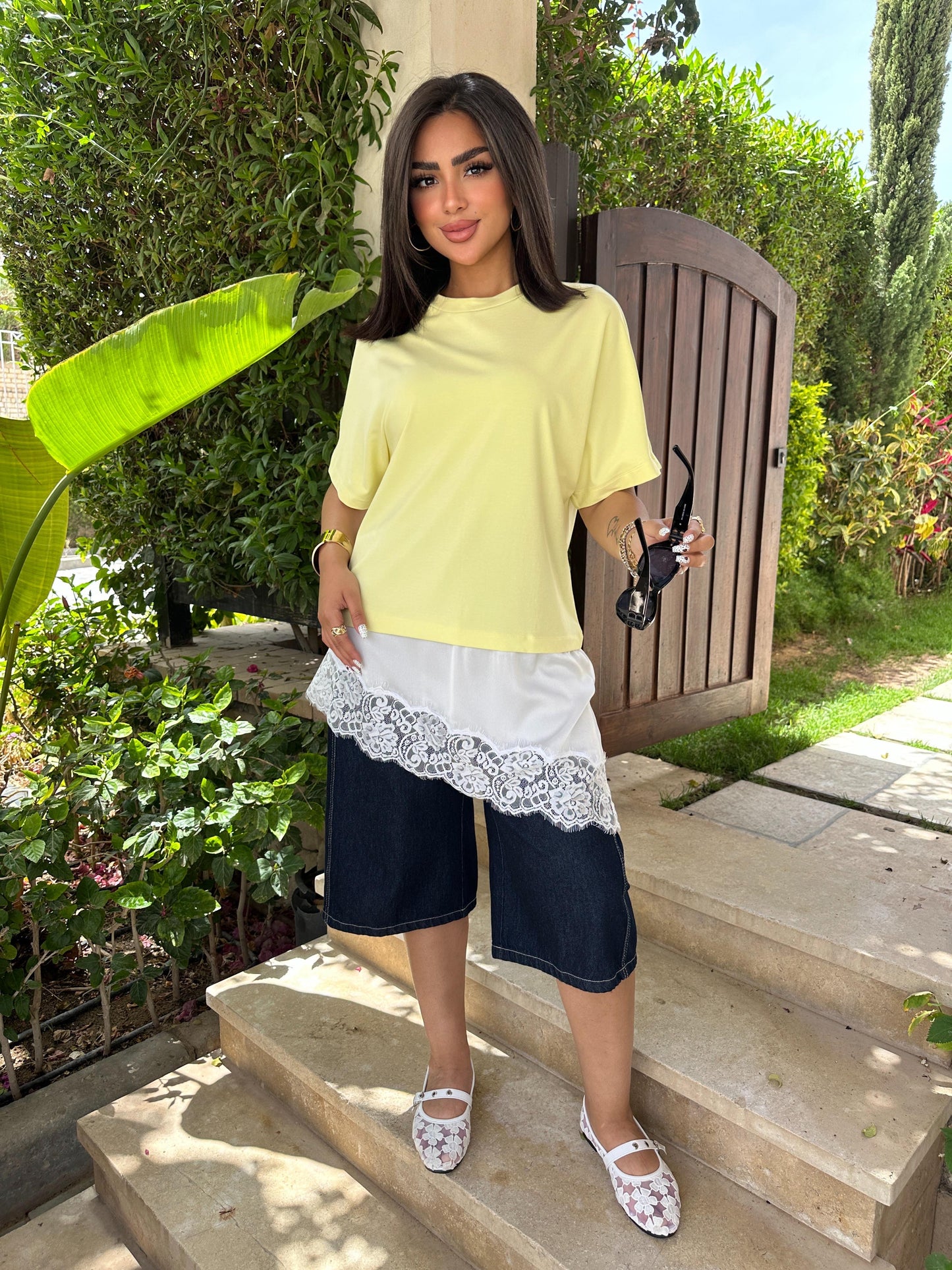 Lace oversized top