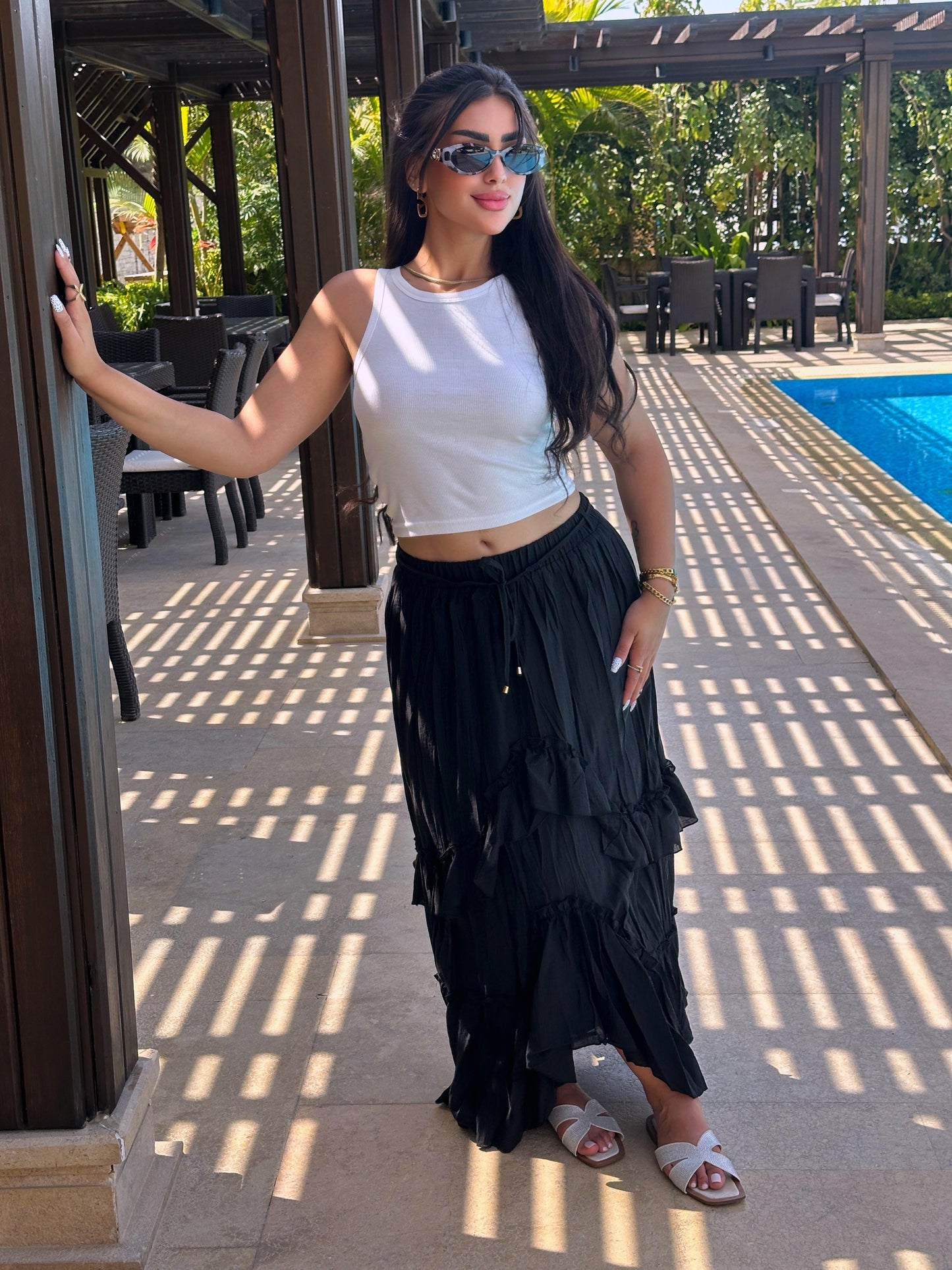 Ruffles maxi skirt