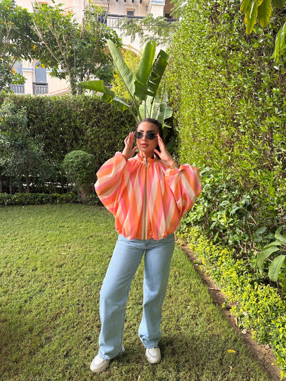 Striped Bomber Jacket