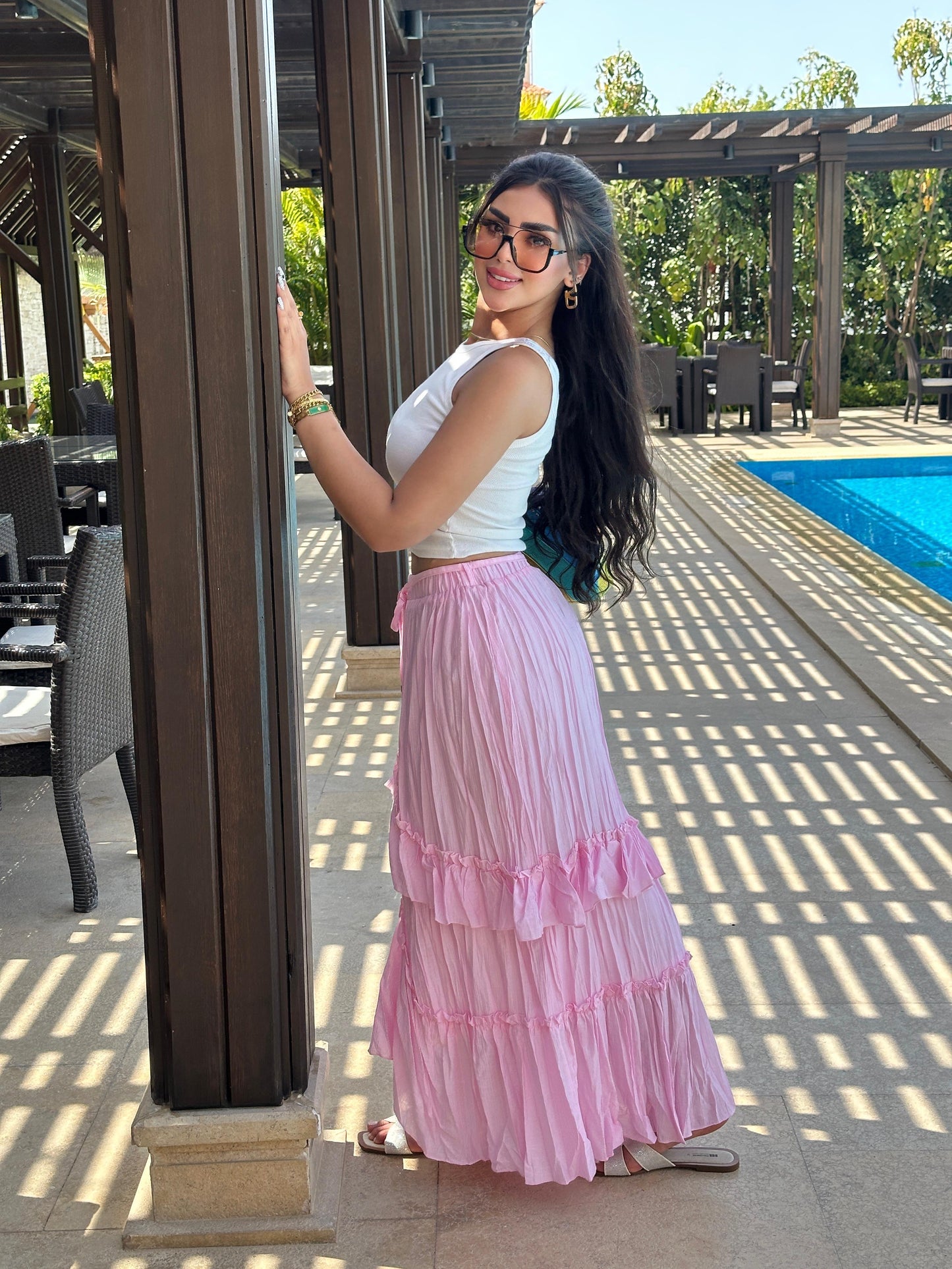 Ruffles maxi skirt