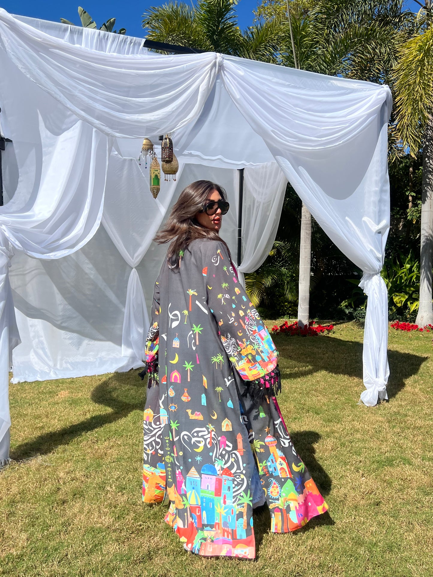 Linen printed kaftan