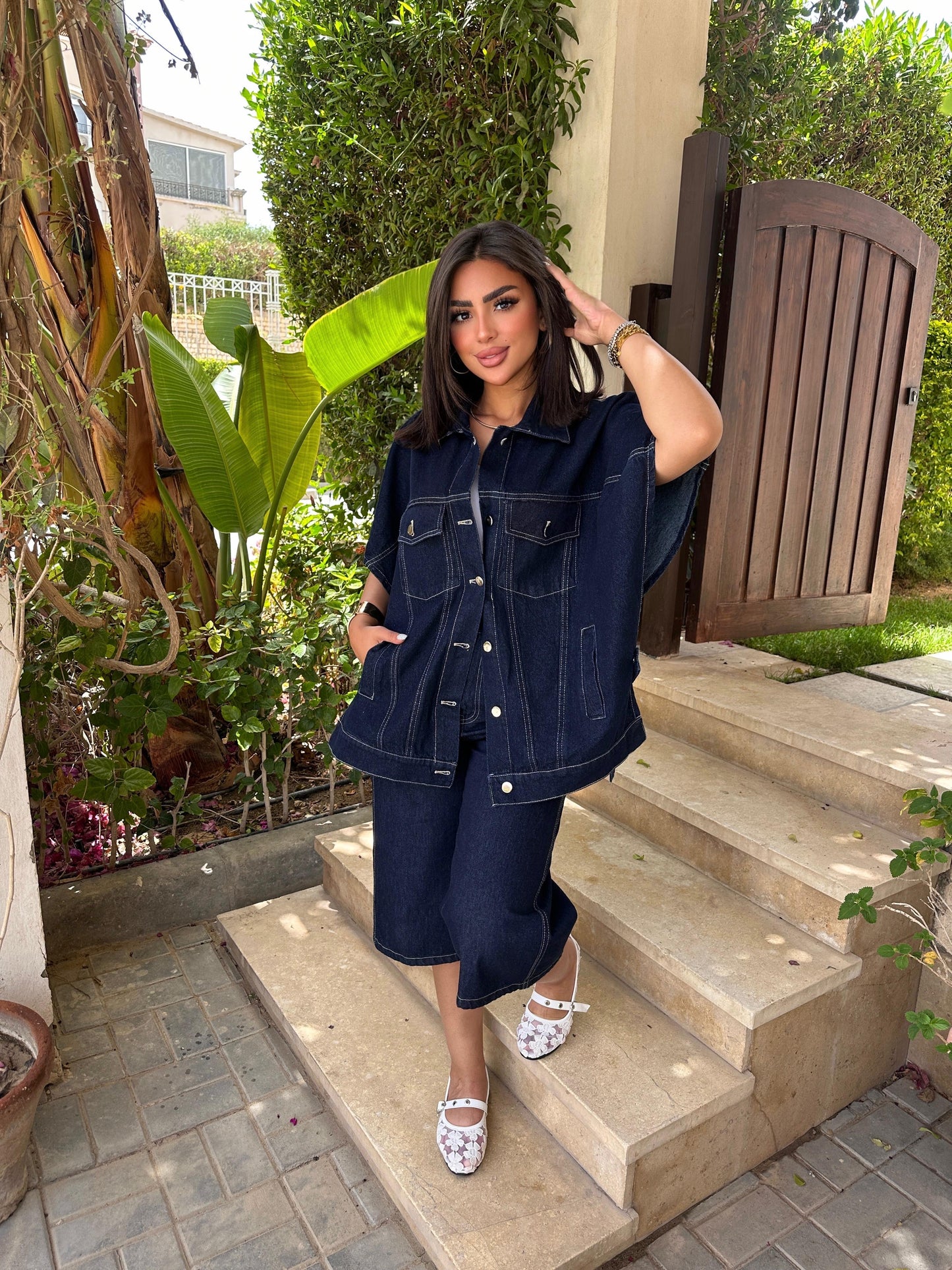 wide denim vest