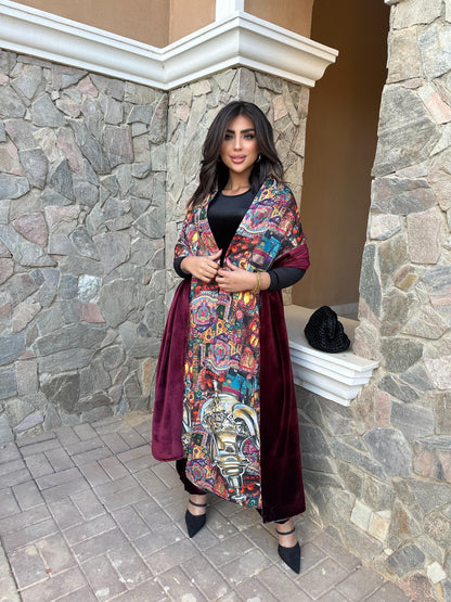 Velvet printed scarf