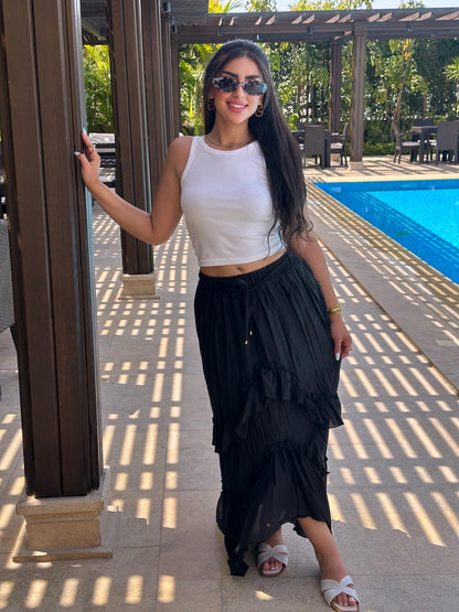 Ruffles maxi skirt