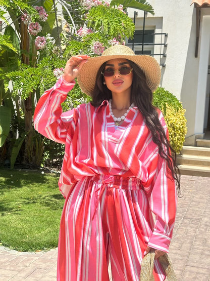 striped boho set