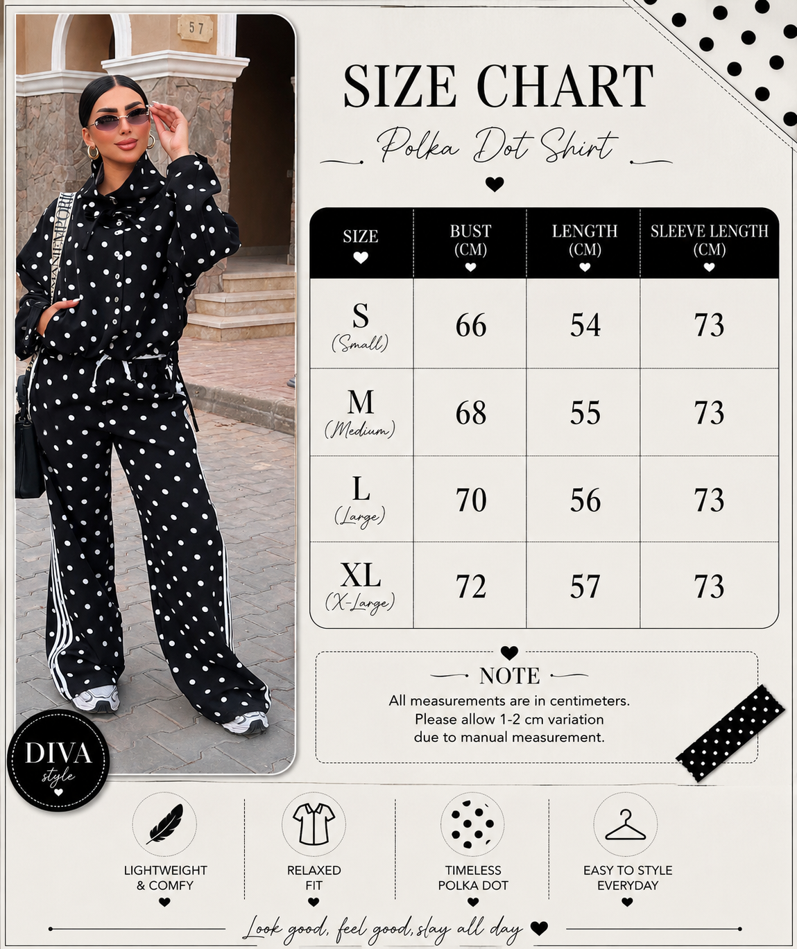 Size Guide - polka dot shirt