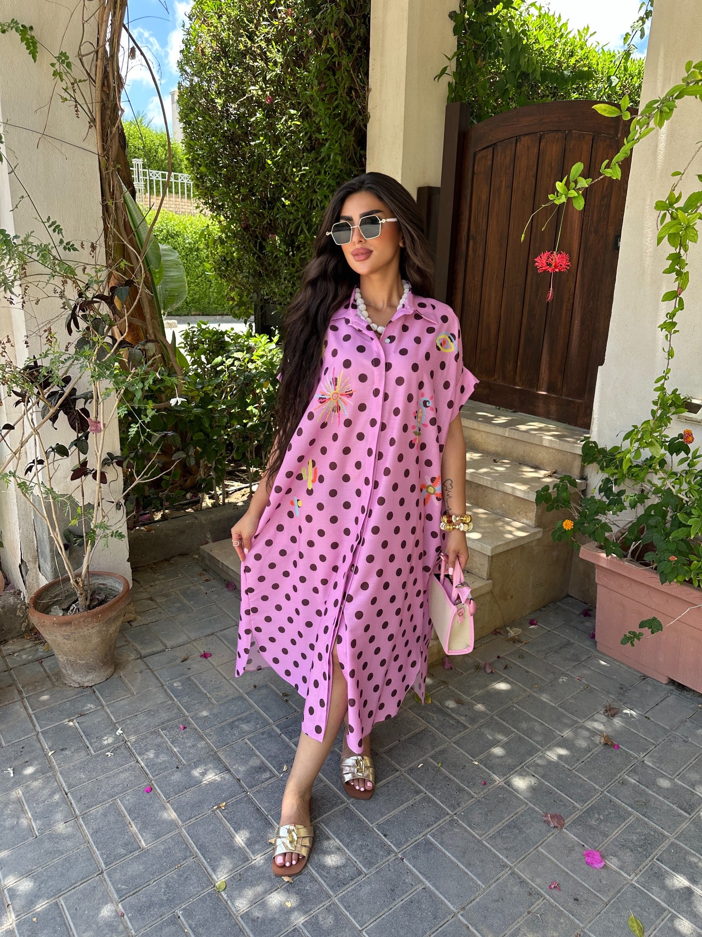 Polka shirt dress