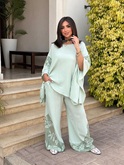 Floral Poncho Set