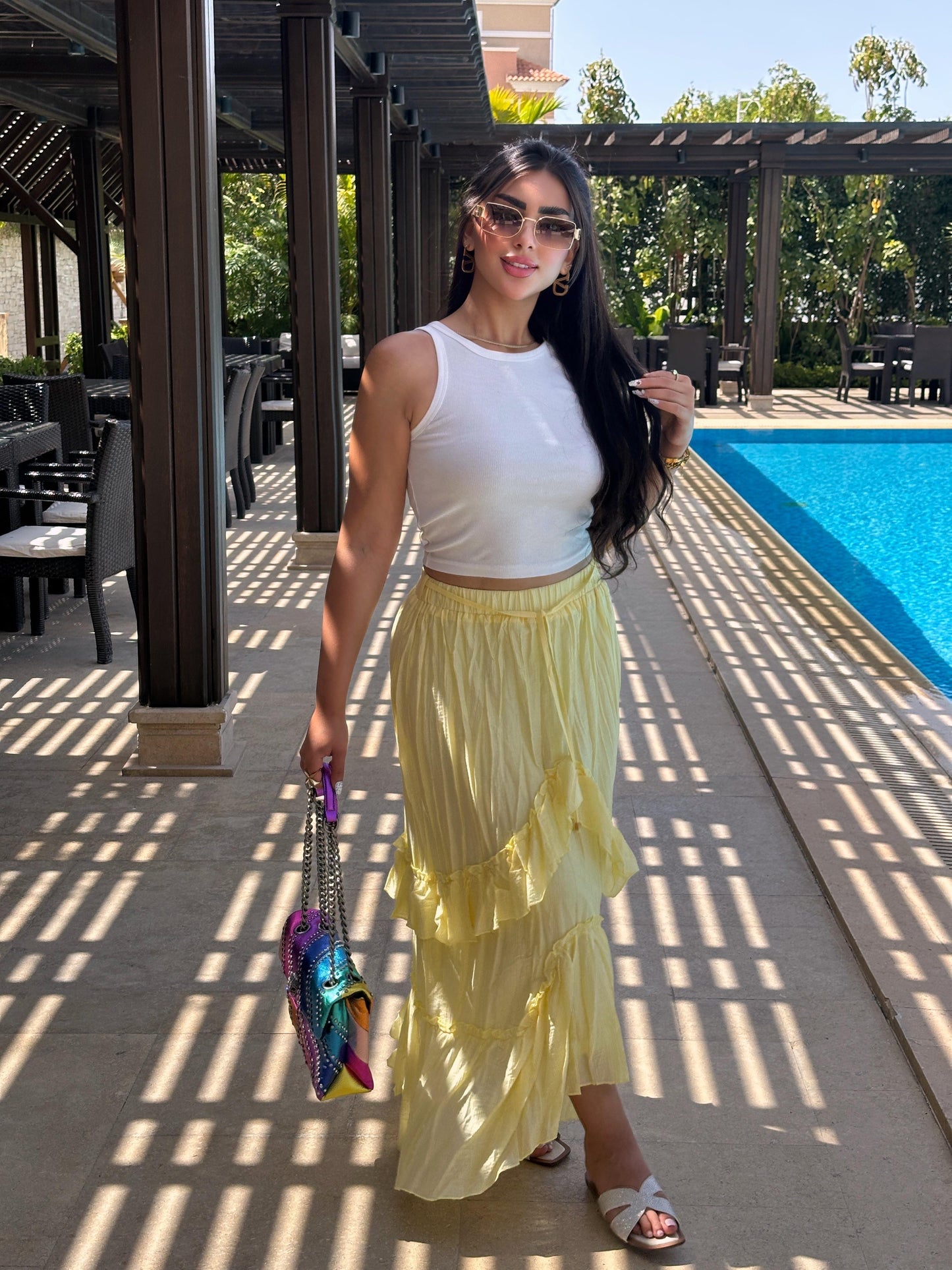 Ruffles maxi skirt