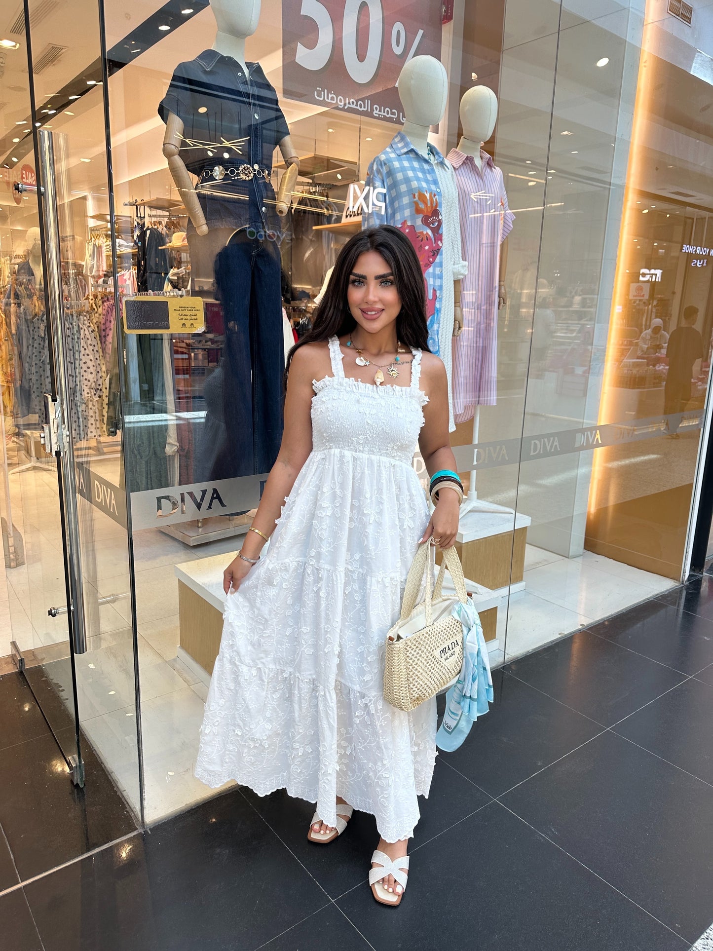 white bloom dress