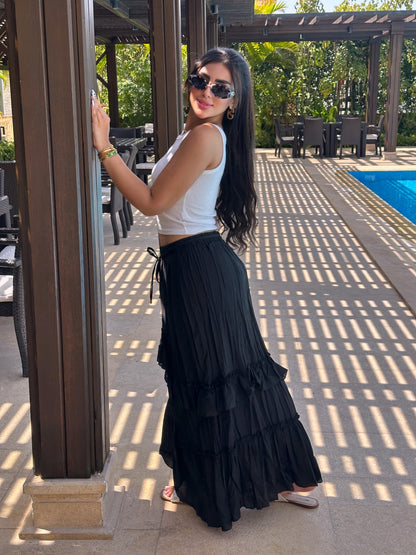 Ruffles maxi skirt