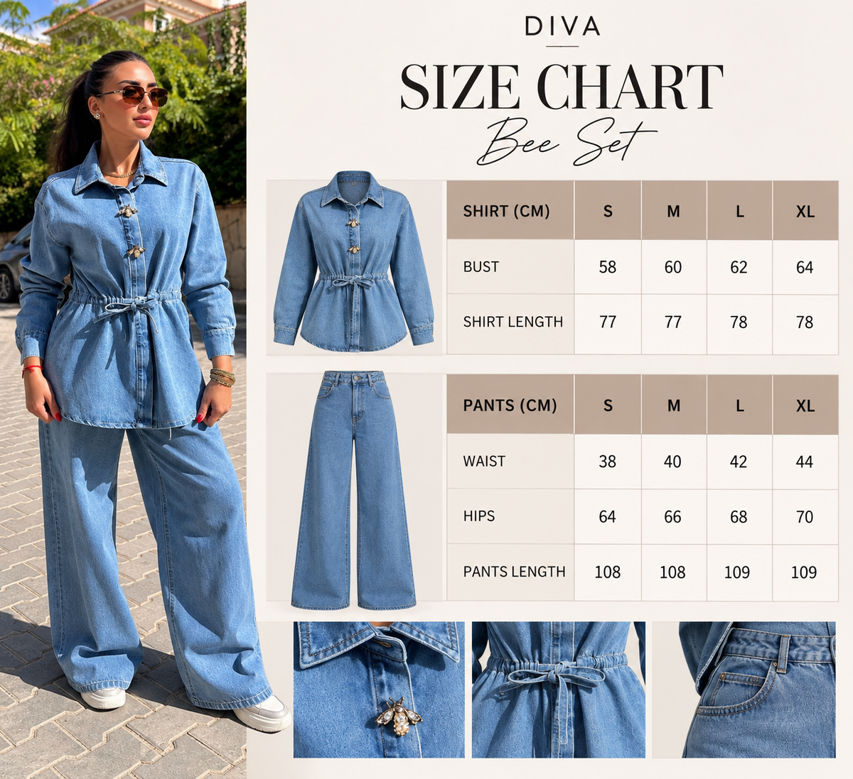 Size Guide - Bee denim set