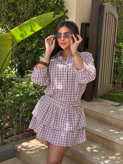 Carreaux shirt dress