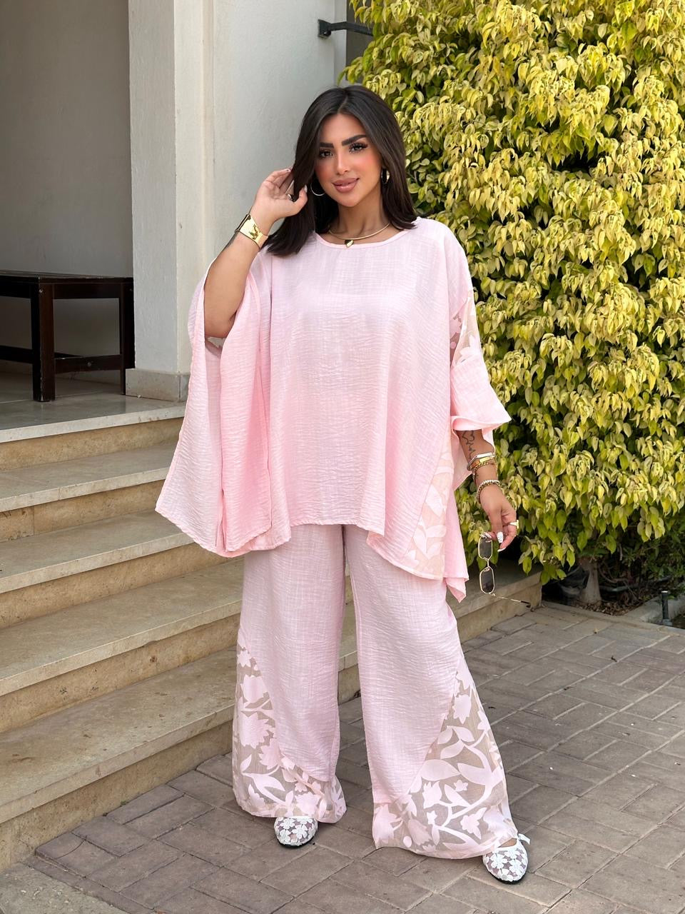 Floral Poncho Set