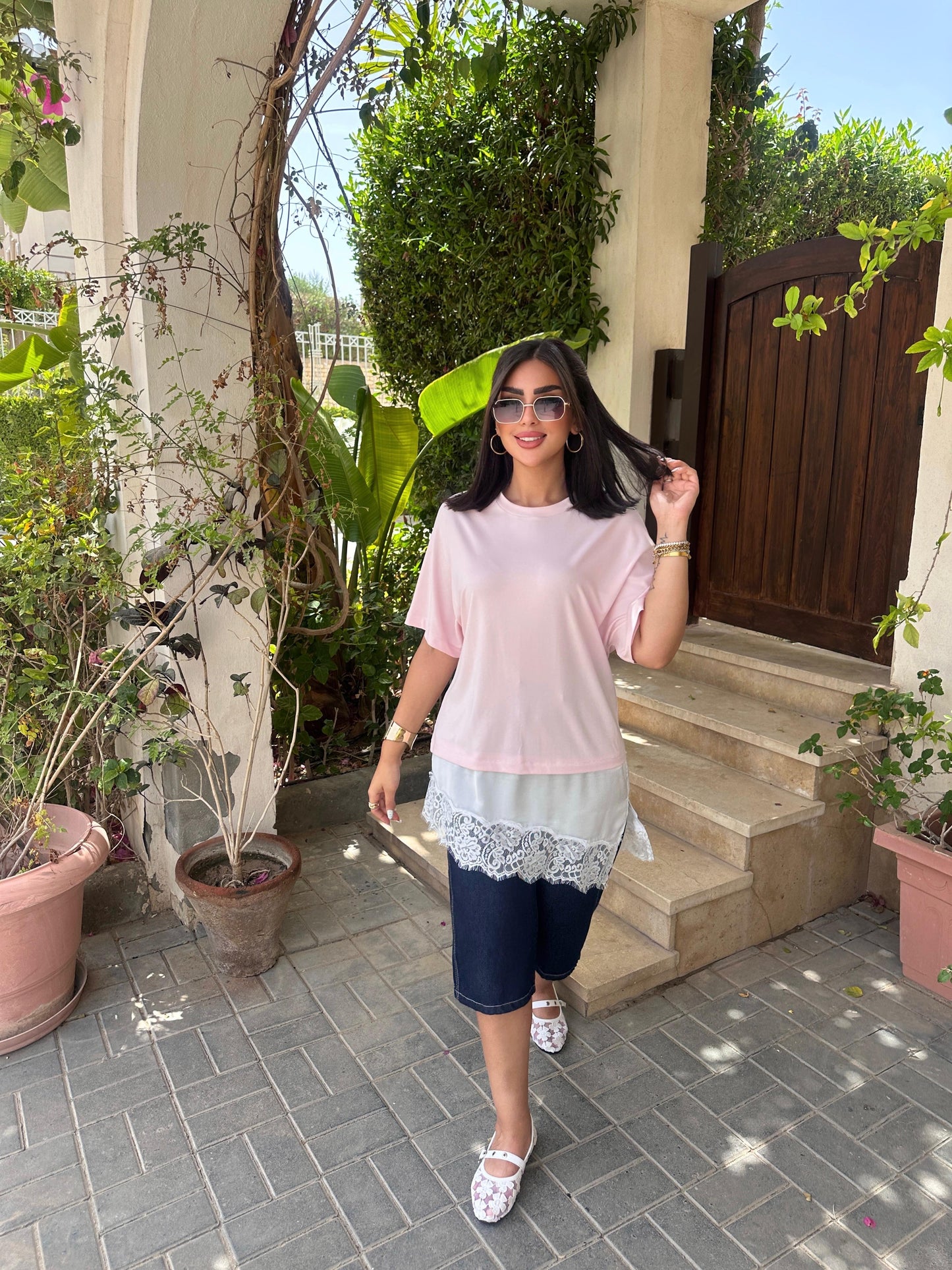 Lace oversized top