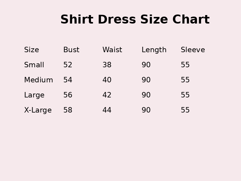 Size Guide - Carreaux shirt dress