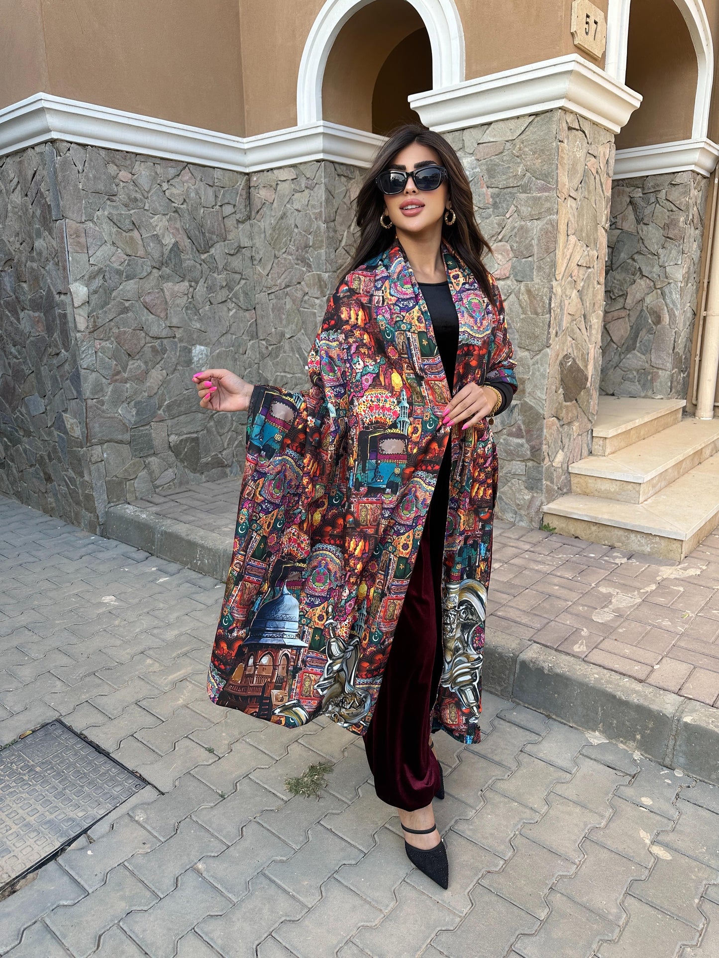 Velvet printed scarf