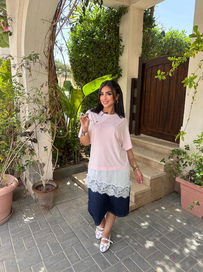 Lace oversized top