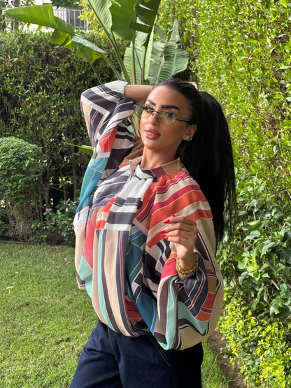 Striped Bomber Jacket