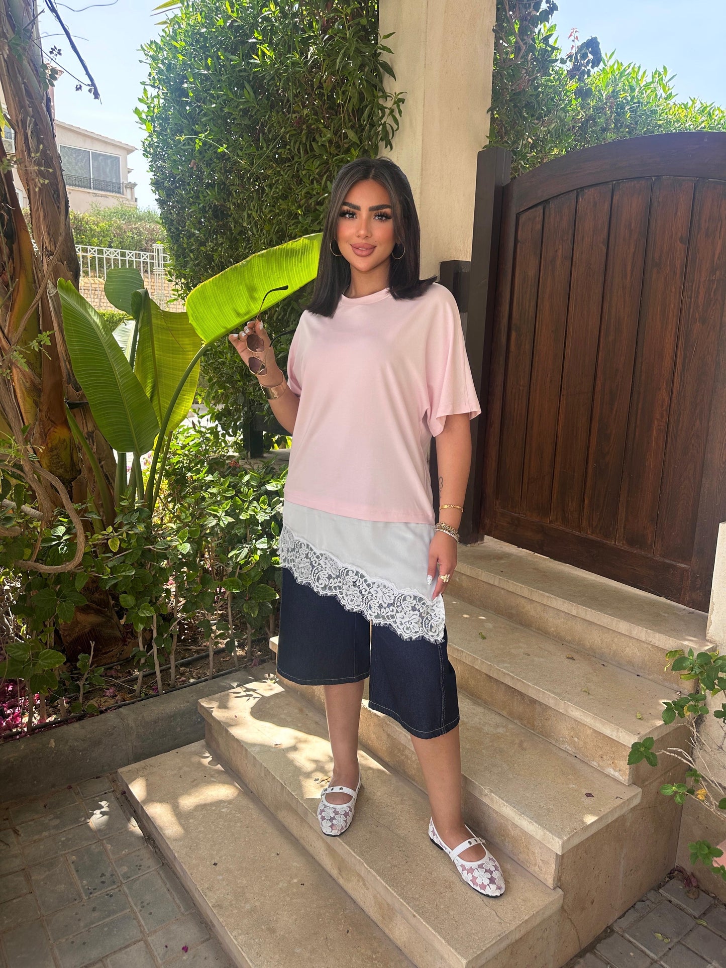 Lace oversized top