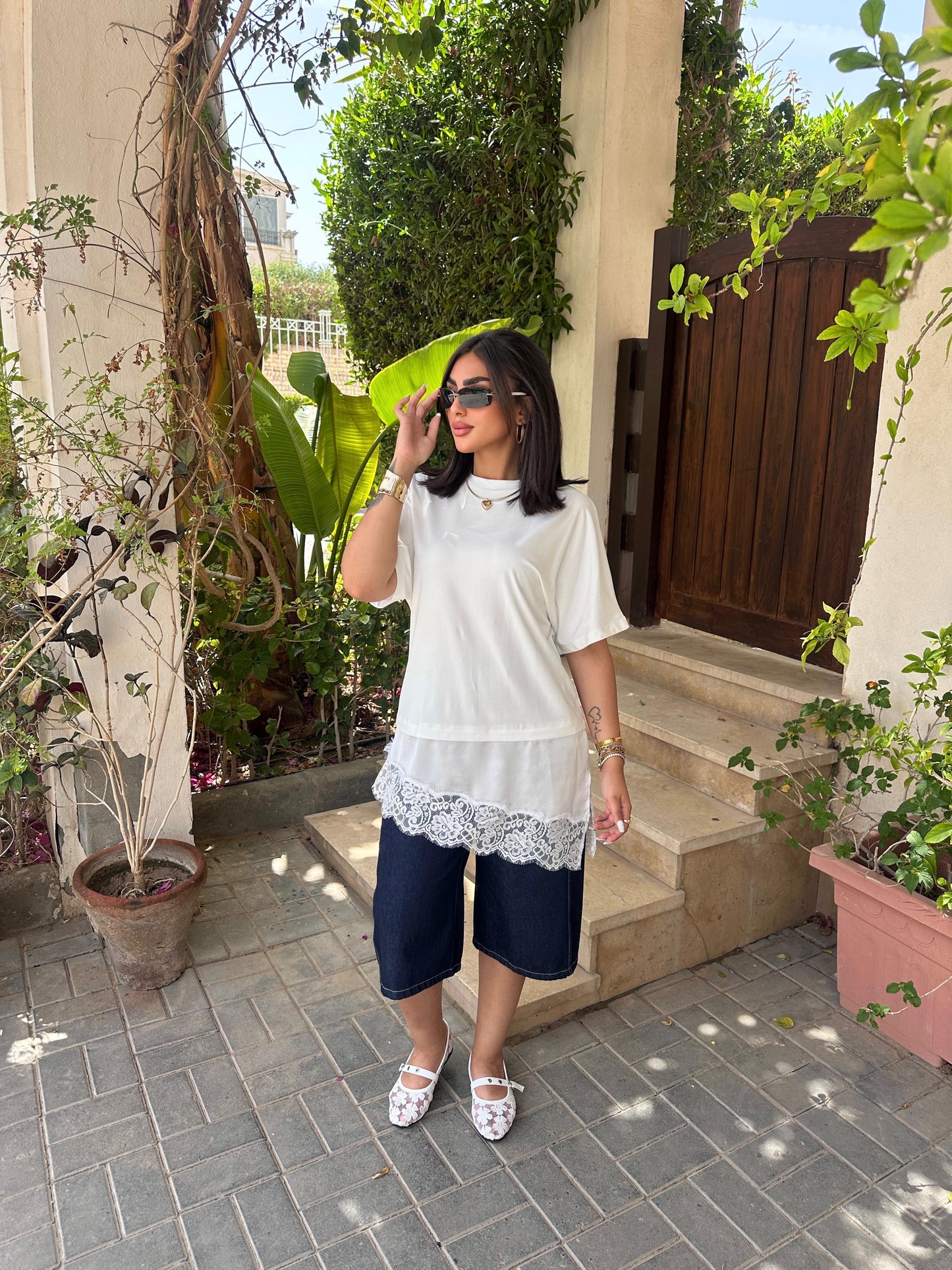 Lace oversized top