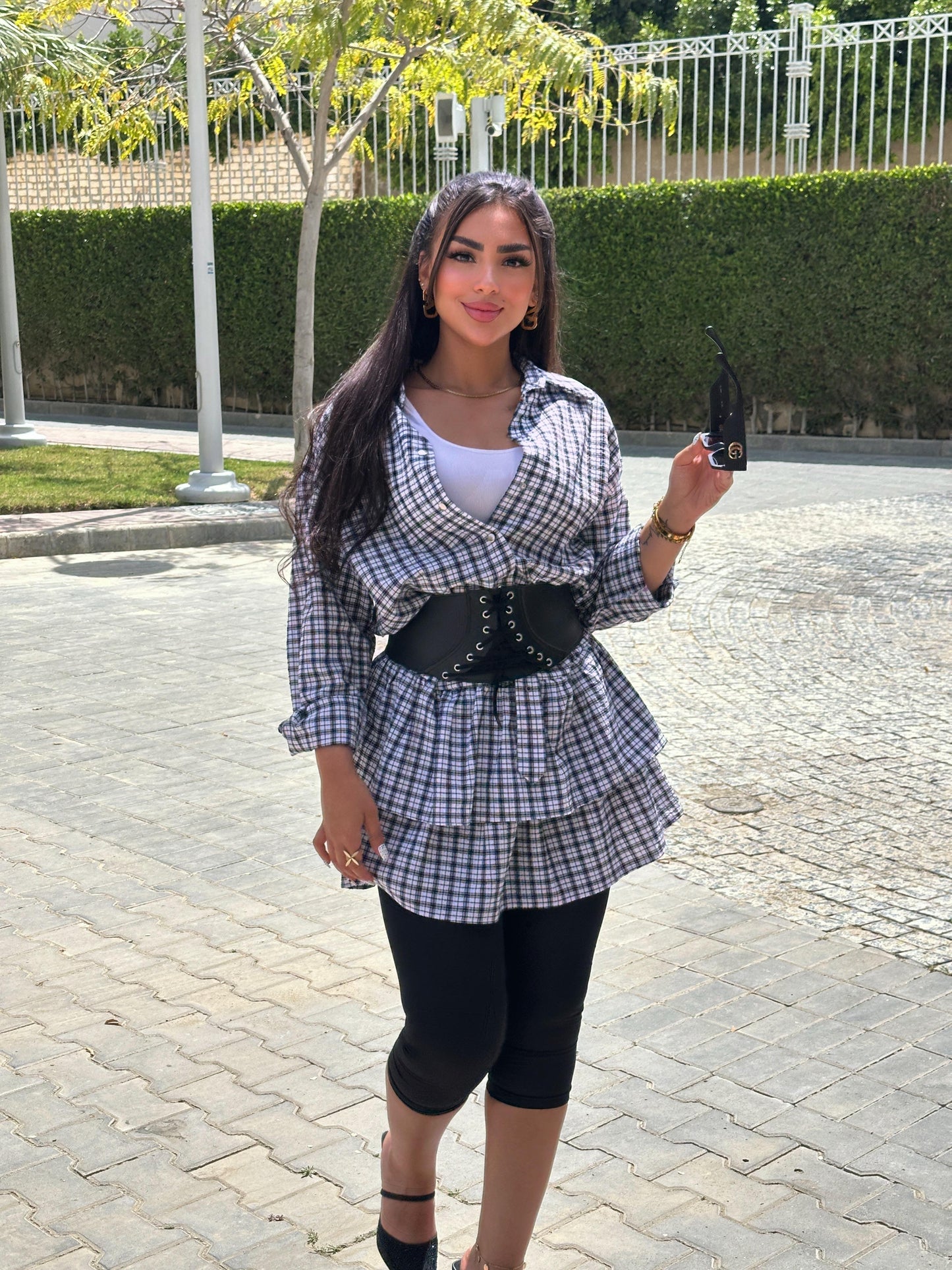Carreaux shirt dress
