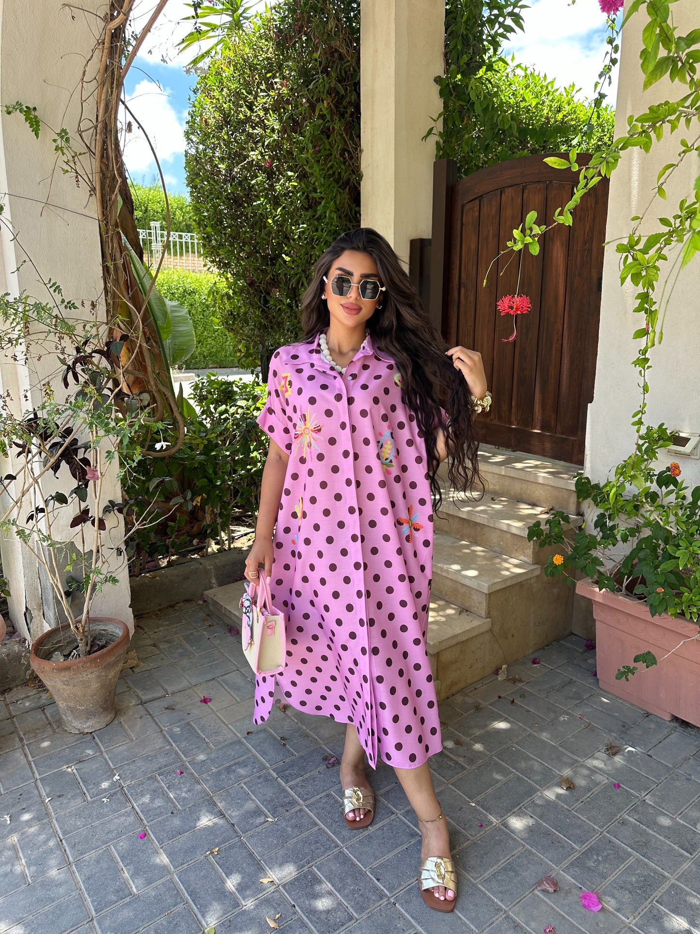 Polka shirt dress