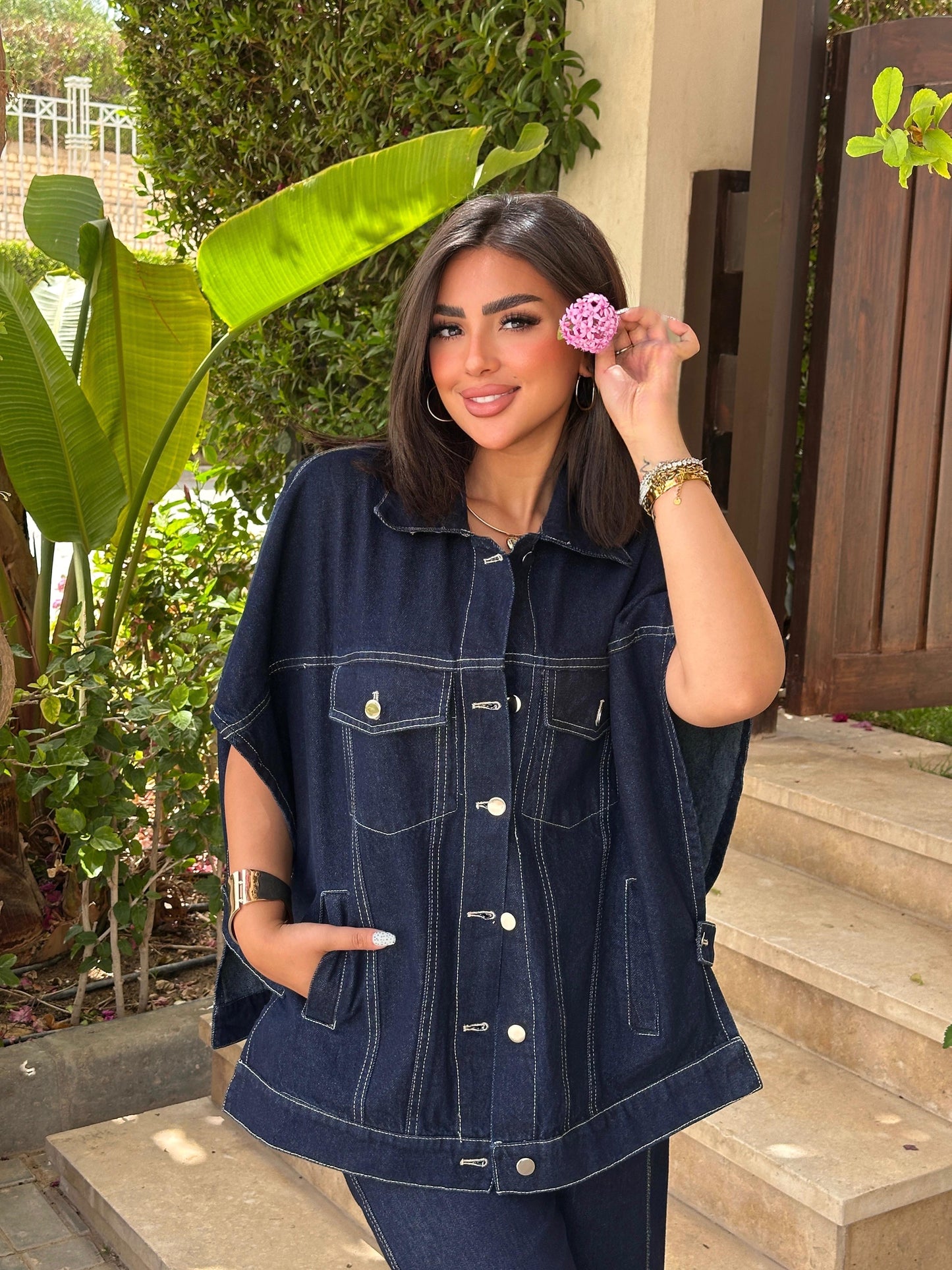 wide denim vest