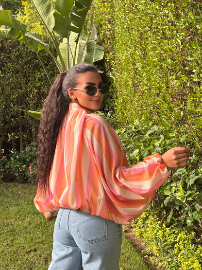 Striped Bomber Jacket