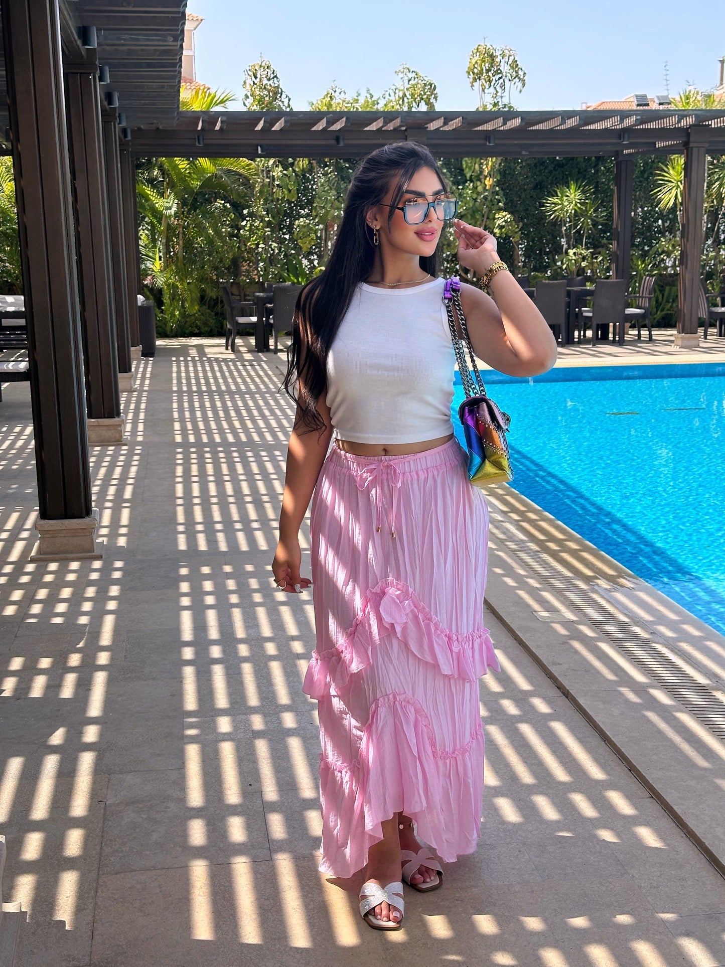 Ruffles maxi skirt