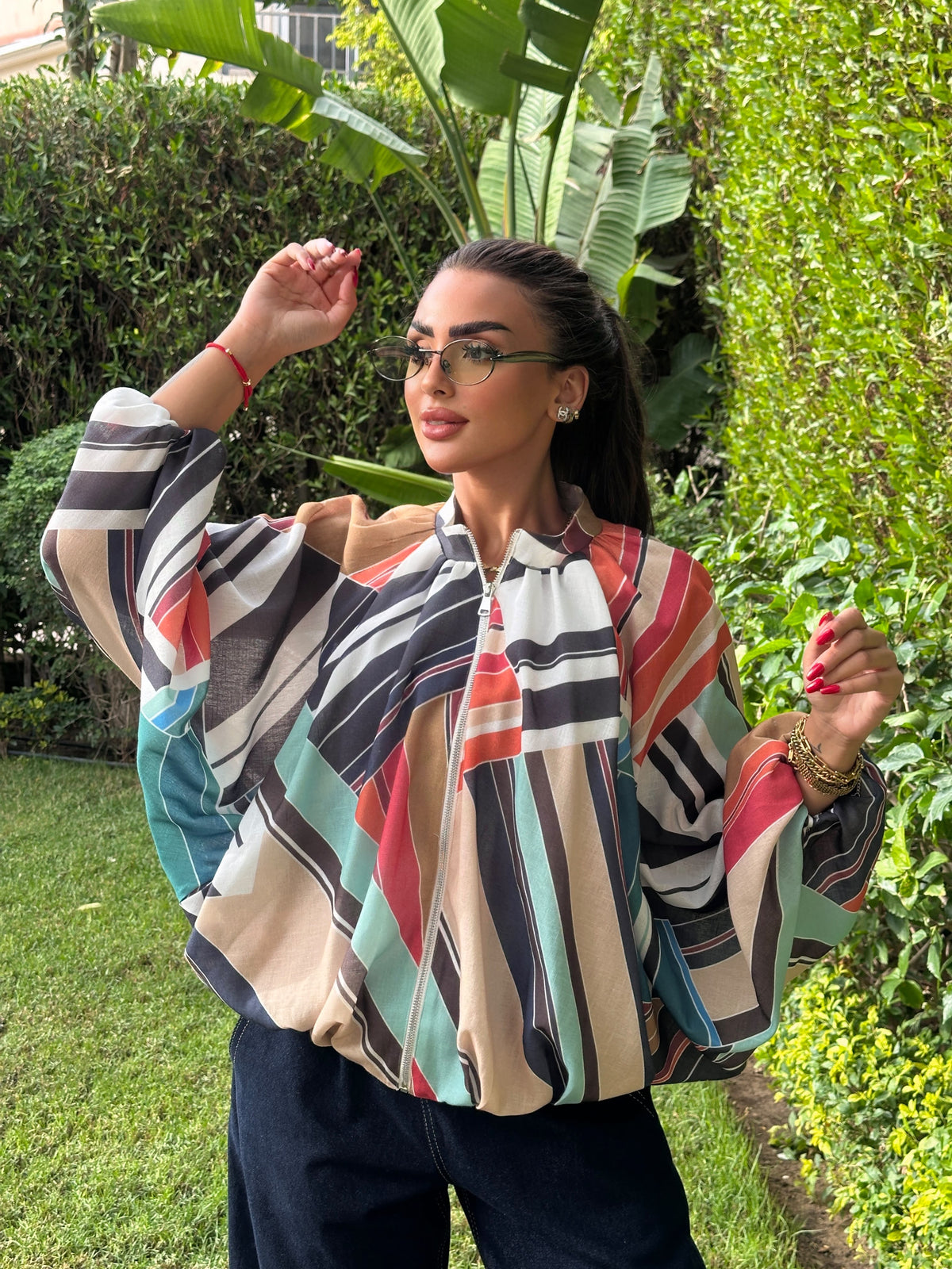 Striped Bomber Jacket