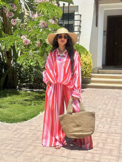 striped boho set