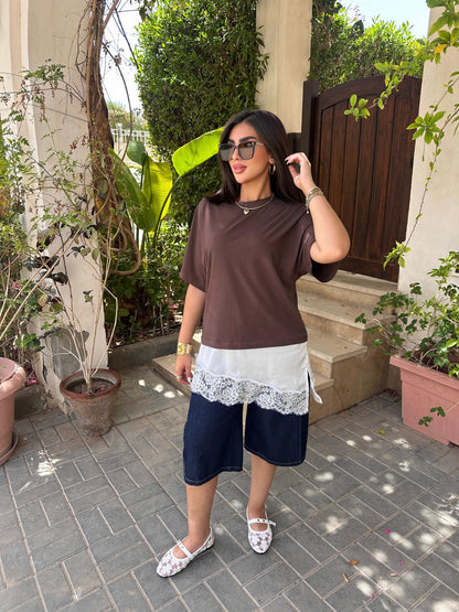 Lace oversized top